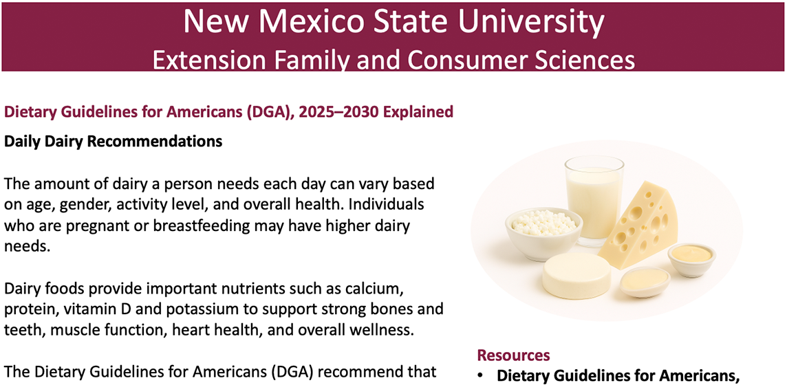 Screenshot of Dairy PDF